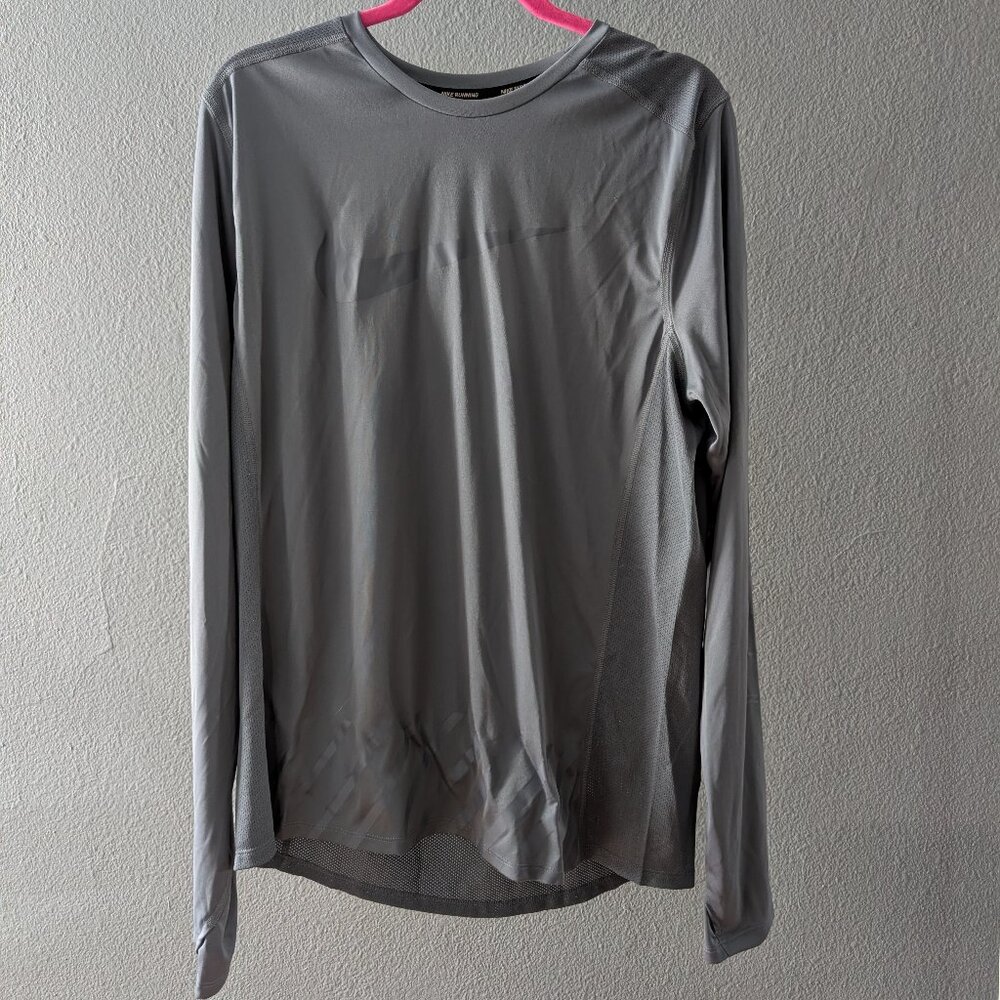 NWT Nike Gray Long Sleeve Running Shirt Sz Large